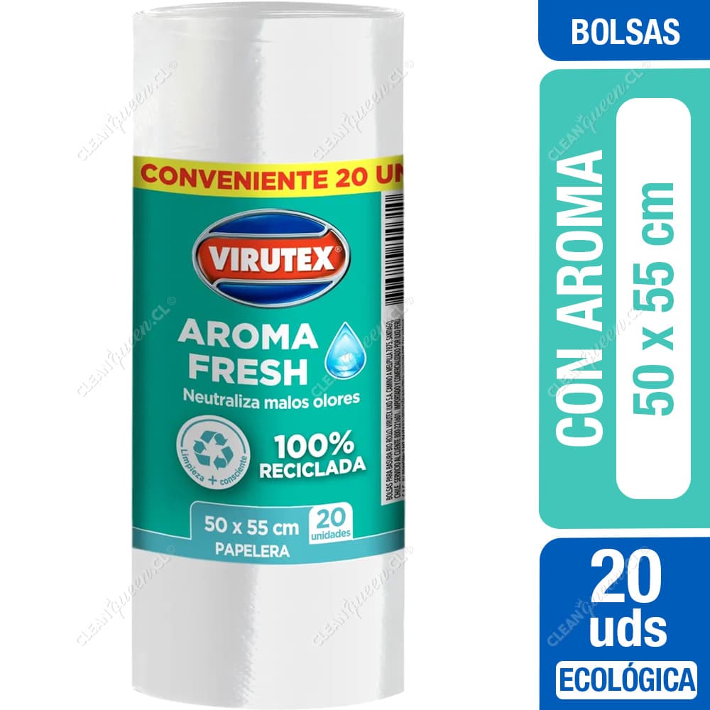 Virutex Bolsas de Basura Ecológicas Papelera 50 x 55 cm 20 un