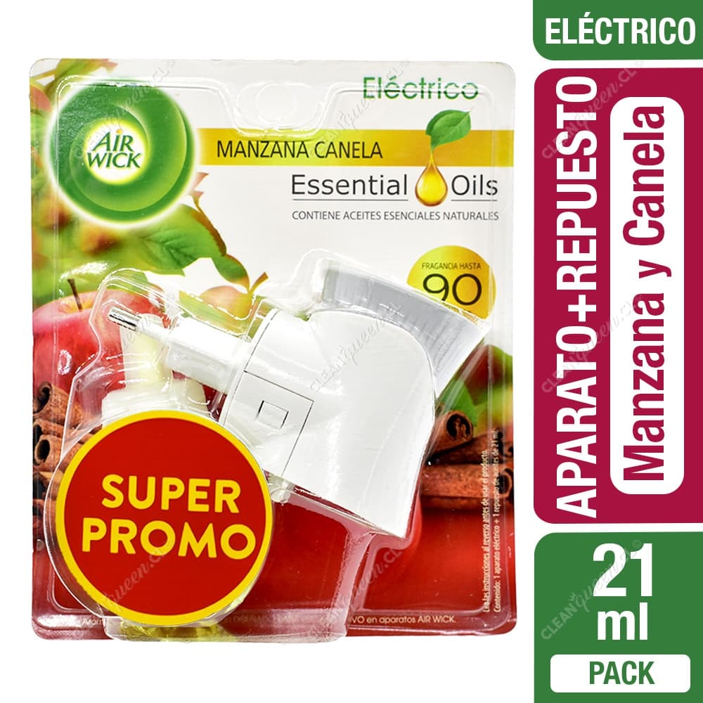 Air Wick Aparato + Repuesto Aromatizante Ambiental Eléctrico Manzana y Canela 21 ml