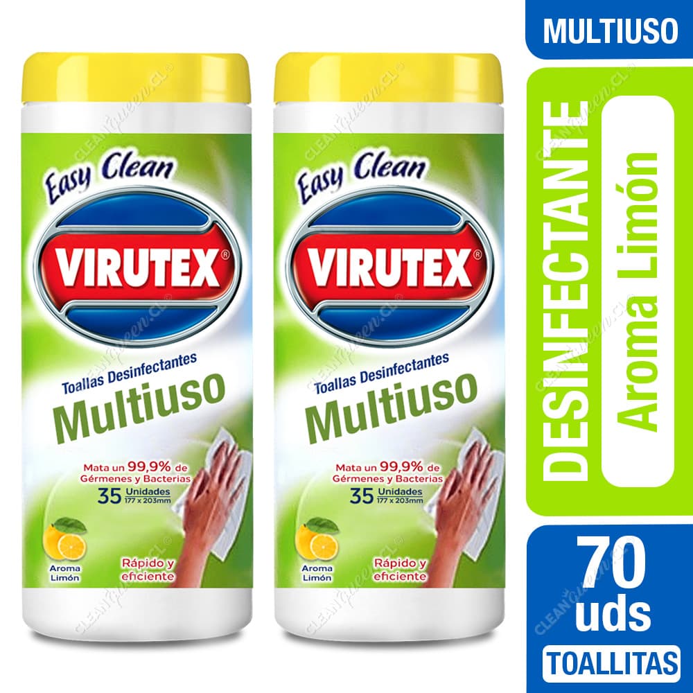 Virutex Toallitas Desinfectantes Multiuso Limón 2 x 35 un